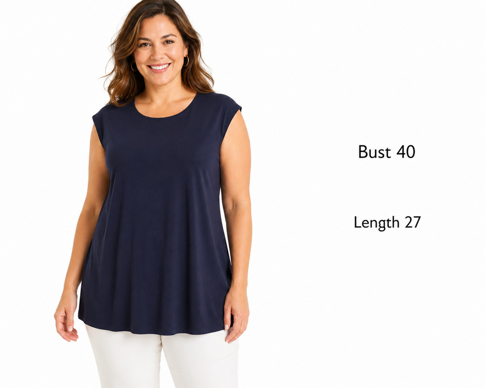 Nic + Zoe Womens Navy Midnight Blue Knit Cap Sleeve Top Shirt Blouse NWT sz L